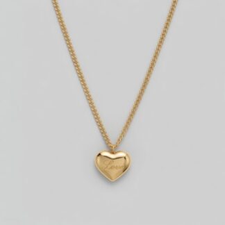 AIRALOVE Solid Gold-Plated Heart Pendant Necklace